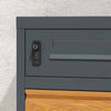 SoBuy OGS67-N Boîte aux Lettres avec Compartiment Colis Sécurisée – Serrure à Code et Clé, Acier Anthracite Aspect Bois, 3 Portes – 55×41,3×112 cm, Charge 40 kg