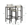 SoBuy OGT03-HG Ensemble Table Haute de Cuisine 87 cm avec 2 tabourets de Bar – Meuble Bar Compact Mange Debout pour Petit Espace, Balcon, Salon ou Cuisine – Style Industriel Bois et métal