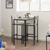 SoBuy OGT03-HG Ensemble Table Haute de Cuisine 87 cm avec 2 tabourets de Bar – Meuble Bar Compact Mange Debout pour Petit Espace, Balcon, Salon ou Cuisine – Style Industriel Bois et métal