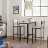 SoBuy OGT03-HG Ensemble Table Haute de Cuisine 87 cm avec 2 tabourets de Bar – Meuble Bar Compact Mange Debout pour Petit Espace, Balcon, Salon ou Cuisine – Style Industriel Bois et métal