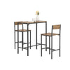 SoBuy OGT03-XL Ensemble Table Haute de Cuisine 100 cm avec 2 tabourets de Bar – Meuble Bar Compact Mange Debout pour Petit Espace, Balcon, Salon ou Cuisine – Style Industriel Bois et métal