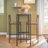 SoBuy OGT03-XL Ensemble Table Haute de Cuisine 100 cm avec 2 tabourets de Bar – Meuble Bar Compact Mange Debout pour Petit Espace, Balcon, Salon ou Cuisine – Style Industriel Bois et métal