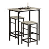 SoBuy OGT10-HG Set de 1 Table Haute + 2 Tabourets avec Repose-Pieds