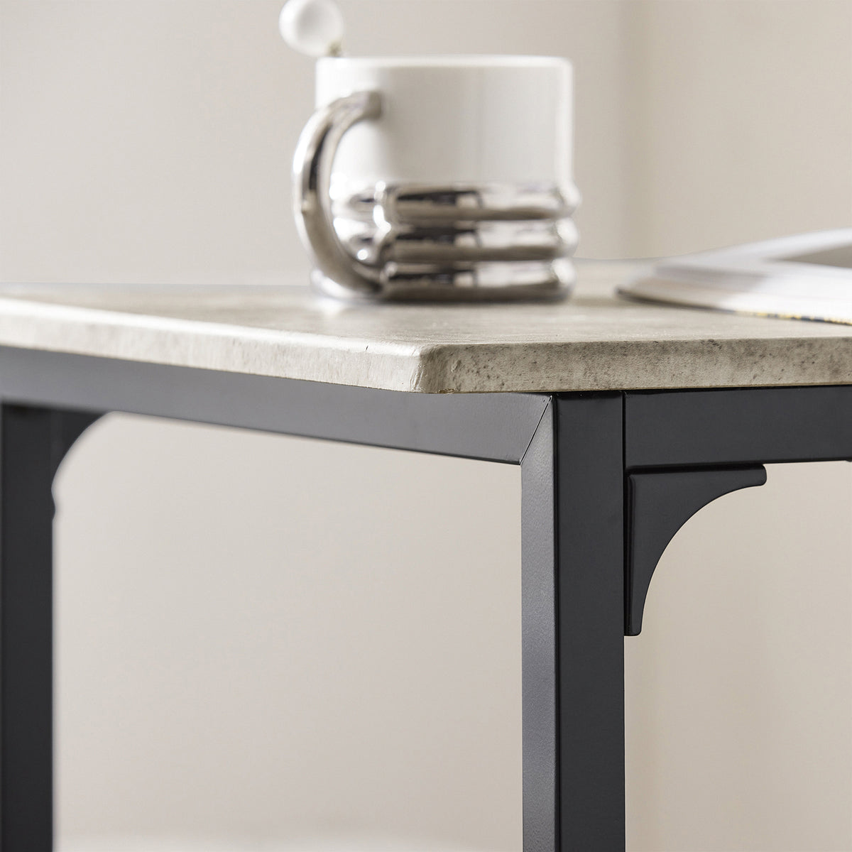 SoBuy OGT10-HG Set de 1 Table Haute + 2 Tabourets avec Repose-Pieds