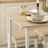 SoBuy OGT11-WN Set de 1 Table + 4 Tabourets Ensemble Table de Bar Bistrot + 4 Tabourets avec Repose-Pieds Table Haute Cuisine