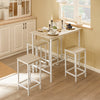 SoBuy OGT11-WN Set de 1 Table + 4 Tabourets Ensemble Table de Bar Bistrot + 4 Tabourets avec Repose-Pieds Table Haute Cuisine