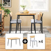 SoBuy OGT52-N Ensemble Table à Manger 5 Pièces avec 4 Chaises Rembourrées et Cadre Acier – Table L110×P70×H76 cm, Charge 150 kg/Chaise, Naturel