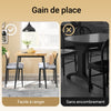 SoBuy OGT52-N Ensemble Table à Manger 5 Pièces avec 4 Chaises Rembourrées et Cadre Acier – Table L110×P70×H76 cm, Charge 150 kg/Chaise, Naturel