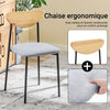 SoBuy OGT52-N Ensemble Table à Manger 5 Pièces avec 4 Chaises Rembourrées et Cadre Acier – Table L110×P70×H76 cm, Charge 150 kg/Chaise, Naturel