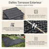 Sobuy SDA14-HG Dalles Terrasse Exterieur 15 Pièces Dalles Clipsables Extérieures Revêtement de Sol pour Balcon et Jardin Gris 30.5x30.5x2 cm