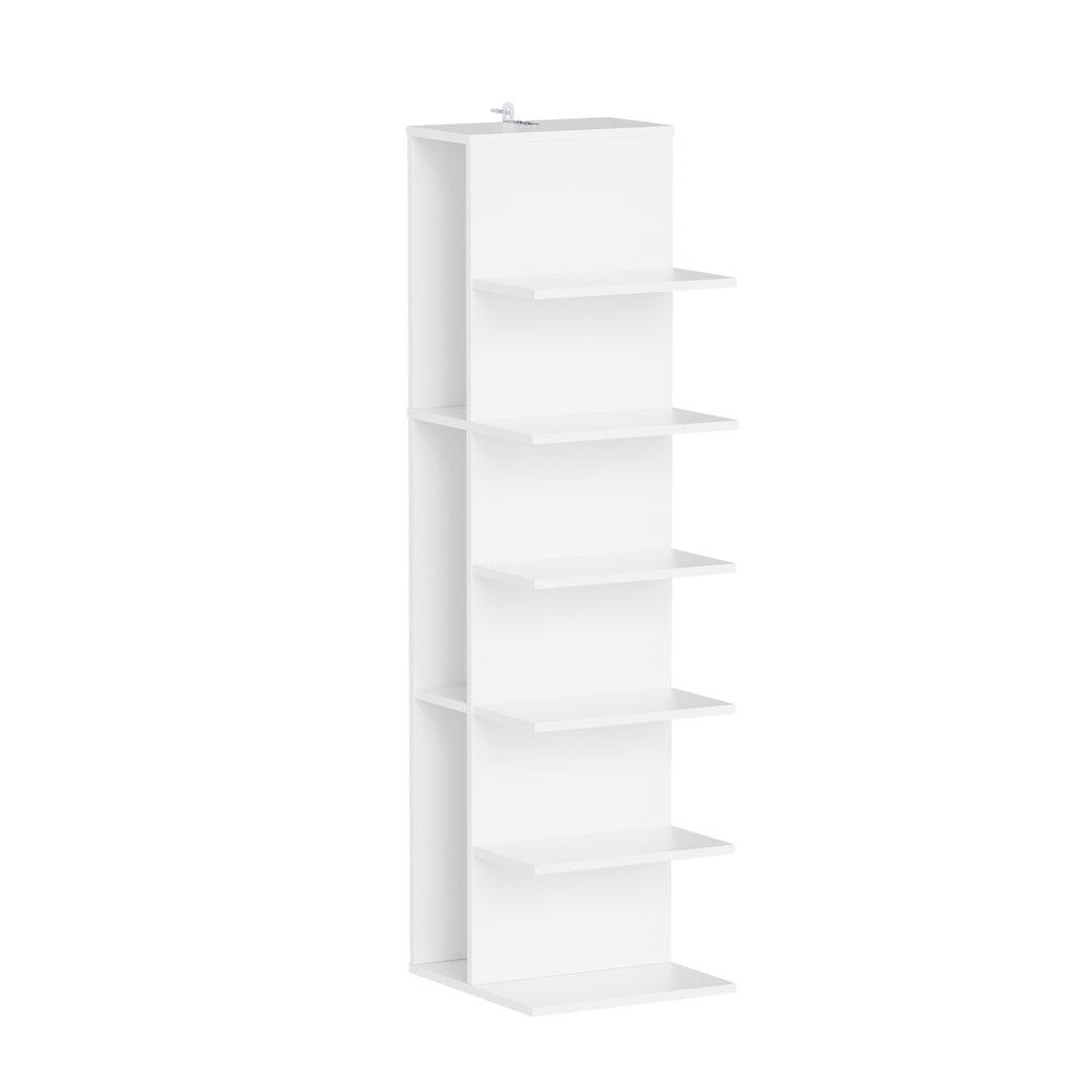 SoBuy STR14-W Étagère Murale Blanche 5 Niveaux – Bibliothèque de Rangement à 5 Plateaux pour Bureau et Salon – 30×32,5×110,5 cm, Charge 45 kg