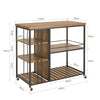 SoBuy SVW18-II-F Desserte de Cuisine à roulettes, Étagère de Cuisine, Chariot de Service Meuble de Rangement Style Industriel, Cadre en Acier Stable – 110 x 45 x 92 cm