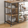 SoBuy SVW18-II-F Desserte de Cuisine à roulettes, Étagère de Cuisine, Chariot de Service Meuble de Rangement Style Industriel, Cadre en Acier Stable – 110 x 45 x 92 cm