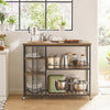 SoBuy SVW18-II-F Desserte de Cuisine à roulettes, Étagère de Cuisine, Chariot de Service Meuble de Rangement Style Industriel, Cadre en Acier Stable – 110 x 45 x 92 cm