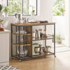 SoBuy SVW18-II-F Desserte de Cuisine à roulettes, Étagère de Cuisine, Chariot de Service Meuble de Rangement Style Industriel, Cadre en Acier Stable – 110 x 45 x 92 cm