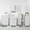 SoBuy BZR39-W Meuble de Salle de Bain Haut – Armoire de Salle de Bain Étroit avec Porte Lamellée et 3 Étagères – Placard de Rangement pour Cuisine, Toilette, Blanc, 48 x 96 x 24cm