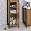 SoBuy BZR62-PF Colonne Salle de Bain Vintage 30x168x28 cm – Meuble Colonne Étroit avec 3 Compartiments Ouverts et 1 Porte – Armoire de Rangement pour WC ou Salle de Bain, Style Industriel