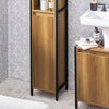 SoBuy BZR62-PF Colonne Salle de Bain Vintage 30x168x28 cm – Meuble Colonne Étroit avec 3 Compartiments Ouverts et 1 Porte – Armoire de Rangement pour WC ou Salle de Bain, Style Industriel