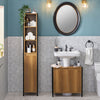 SoBuy BZR62-PF Colonne Salle de Bain Vintage 30x168x28 cm – Meuble Colonne Étroit avec 3 Compartiments Ouverts et 1 Porte – Armoire de Rangement pour WC ou Salle de Bain, Style Industriel