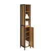 SoBuy BZR62-PF Colonne Salle de Bain Vintage 30x168x28 cm – Meuble Colonne Étroit avec 3 Compartiments Ouverts et 1 Porte – Armoire de Rangement pour WC ou Salle de Bain, Style Industriel