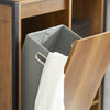 SoBuy BZR65-PF Meuble Salle de Bain avec Panier à Linge Petit Meuble de Rangement Salle de Bain avec Étagères Ouvertes et Panier Amovible – Armoire de Toilette Compacte Rangement WC 60x30x90 cm