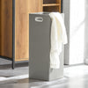 SoBuy BZR65-PF Meuble Salle de Bain avec Panier à Linge Petit Meuble de Rangement Salle de Bain avec Étagères Ouvertes et Panier Amovible – Armoire de Toilette Compacte Rangement WC 60x30x90 cm