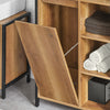 SoBuy BZR65-PF Meuble Salle de Bain avec Panier à Linge Petit Meuble de Rangement Salle de Bain avec Étagères Ouvertes et Panier Amovible – Armoire de Toilette Compacte Rangement WC 60x30x90 cm