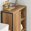 SoBuy BZR65-PF Meuble Salle de Bain avec Panier à Linge Petit Meuble de Rangement Salle de Bain avec Étagères Ouvertes et Panier Amovible – Armoire de Toilette Compacte Rangement WC 60x30x90 cm