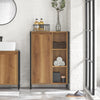 SoBuy BZR65-PF Meuble Salle de Bain avec Panier à Linge Petit Meuble de Rangement Salle de Bain avec Étagères Ouvertes et Panier Amovible – Armoire de Toilette Compacte Rangement WC 60x30x90 cm