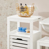 SoBuy BZR67-W Meuble Bas Armoire Toilette avec 1 Panier bac à Linge basculant Meuble de Rangement Corbeille à Linge Coffre à Linge