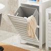 SoBuy BZR67-W Meuble Bas Armoire Toilette avec 1 Panier bac à Linge basculant Meuble de Rangement Corbeille à Linge Coffre à Linge