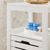 SoBuy BZR67-W Meuble Bas Armoire Toilette avec 1 Panier bac à Linge basculant Meuble de Rangement Corbeille à Linge Coffre à Linge
