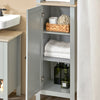 SoBuy BZR68-HG Meuble Colonne de Salle de Bain, Armoire Haute, Placard de Rangement, Étagère de Rangement, Colonne de Rangement pour Salon, Salle de Bain, Chambre - L39cm x P30cm x H169cm, Gris