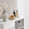 SoBuy BZR77-W Meuble de Salle de Bain avec Paniers à Linge, Armoire à Linge avec 3 Paniers et Tiroir, Armoire de Salle de Bain en Bois, Corbeille à Linge, Blanc, 80x91x38cm