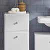 SoBuy BZR93-W Armoire à Linge, Corbeille à Linge, Meuble Bas de Salle de Bain sur Pieds, Armoire Toilette, Meuble de Rangement avec 1 Tiroir et 1 Panier à Linge Amovible, Blanc, 34x30x90cm