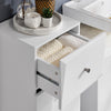 SoBuy BZR93-W Armoire à Linge, Corbeille à Linge, Meuble Bas de Salle de Bain sur Pieds, Armoire Toilette, Meuble de Rangement avec 1 Tiroir et 1 Panier à Linge Amovible, Blanc, 34x30x90cm