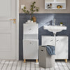 SoBuy BZR93-W Armoire à Linge, Corbeille à Linge, Meuble Bas de Salle de Bain sur Pieds, Armoire Toilette, Meuble de Rangement avec 1 Tiroir et 1 Panier à Linge Amovible, Blanc, 34x30x90cm