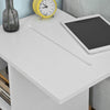 SoBuy FBT48-W Table d'appoint C-Fonctionnelle avec 2 étagères de Rangement & Support pour Tablette, Table Basse Moderne sur roulettes, Blanche