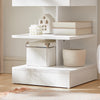SoBuy FBT49-W Table de Chevet - Table de Nuit avec 1 tiroir et 2 étagères, Table d'appoint pour Chambre à Coucher - Meuble de Rangement Moderne L39 x P39 x H65 cm Blanc