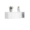 SoBuy FHK18-W Étagère Murale Meuble de Rangement Salon Mural Meuble Cuisine - Meuble d'Entrée - 2 Portes Coulissantes, Rangem
