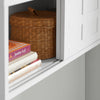SoBuy FHK18-W Étagère Murale avec 2 Portes Coulissantes, Rangement Optimisé, Design Fonctionnel, Usage Quotidien, Format Pratique – L75×P20×H23 cm, Blanc