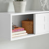 SoBuy FHK18-W Étagère Murale avec 2 Portes Coulissantes, Rangement Optimisé, Design Fonctionnel, Usage Quotidien, Format Pratique – L75×P20×H23 cm, Blanc