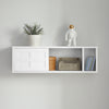 SoBuy FHK18-W Étagère Murale avec 2 Portes Coulissantes, Rangement Optimisé, Design Fonctionnel, Usage Quotidien, Format Pratique – L75×P20×H23 cm, Blanc