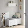 SoBuy FHK18-W Étagère Murale avec 2 Portes Coulissantes, Rangement Optimisé, Design Fonctionnel, Usage Quotidien, Format Pratique – L75×P20×H23 cm, Blanc