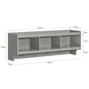 SoBuy FHK28-HG Porte Manteau Mural, Étagère de Rangement, Meuble Entrée, Vestiaire avec 3 Compartiments et 4 Crochets Doubles, 100x25x35 cm, Gris