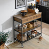 SoBuy FKW112-PF Desserte de Cuisine à roulettes – Meuble de Cuisine Style Industriel avec Plan de Travail, 2 Tiroirs et 2 Étagères, Petit Meuble de Rangement Compact pour Petits Espaces 100x45x93cm