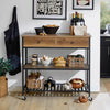 SoBuy FKW112-PF Desserte de Cuisine à roulettes – Meuble de Cuisine Style Industriel avec Plan de Travail, 2 Tiroirs et 2 Étagères, Petit Meuble de Rangement Compact pour Petits Espaces 100x45x93cm