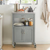 SoBuy FKW22-HG Meuble de Cuisine à roulettes avec Plan de Travail Desserte Cuisine compacte pour Rangement Cuisine, extérieur ou Chambre Chariot de Service Multifonction Gris 60x92x44cm