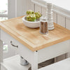 SoBuy FKW22-WN Desserte de Cuisine à Roulettes avec Plan de Travail INOX, 1 Tiroir, 1 Étagère et 2 Portes, Chariot Multifonction – 60x45x92 cm, Blanc et Naturel