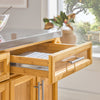SoBuy FKW69-N Desserte de Cuisine à Roulettes avec Plan Extensible INOX 46→71cm, 2 Tiroirs et Étagères Réglables, Charge 100 kg – 115x46x92 cm, Naturel